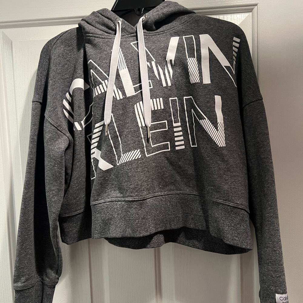 Calvin Klein Women's Charcoal Hoodie Sweater